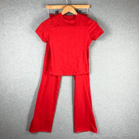 Pumiey Two Piece Red Wide Leg Set Viral Blogger Fav Size Small - Picture 2 of 8